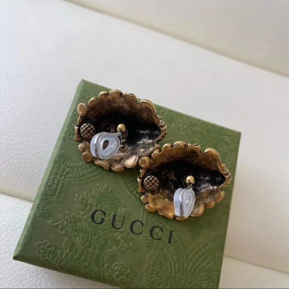 NEW GUCCI Lion CLIP ON EARRINGS CRYSTALLS - Picture 4 of 6